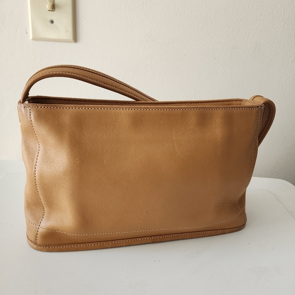 Coach Handbags - Vintage COACH Bleeker British Tan Top Zip Purse/Handbag #D9C-9309 - Brass Accent